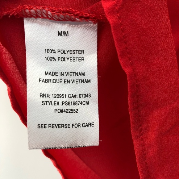 Reddish orange crepe polyester tank - Picture 3 of 3